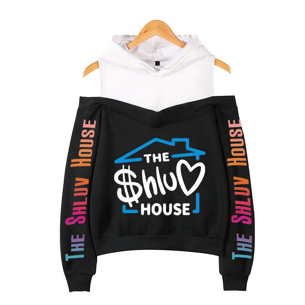 

WAWNI Shluv House Off Shoulder Hoodies Sweatshirt Loose Sexy Women Casual Pullover Autumn Loose Hoodie Sweatshirt New Fashion