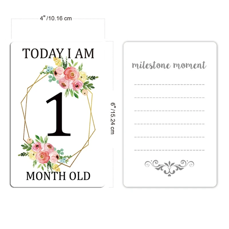 

12 Pcs Month Card Baby Monthly Newborn Milestone Photo Sharing Cards Gift Set Fu F3ME