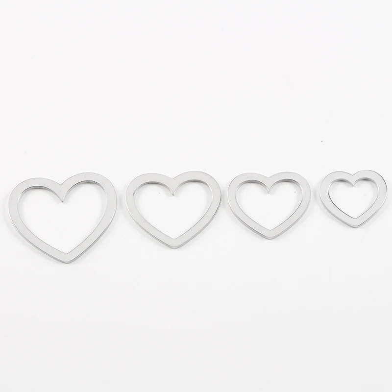 

Steel Hollow Heart Charms Stainless Steel Mirror Polished DIY Pendants Charms For Jewelry Making Necklace 20pcs/lot