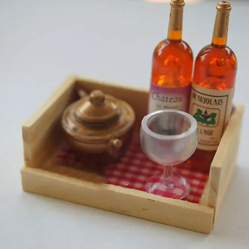 1/6 масштаб идиллическая коробка для вина с чашкой кастрюля имитация жизни сцена