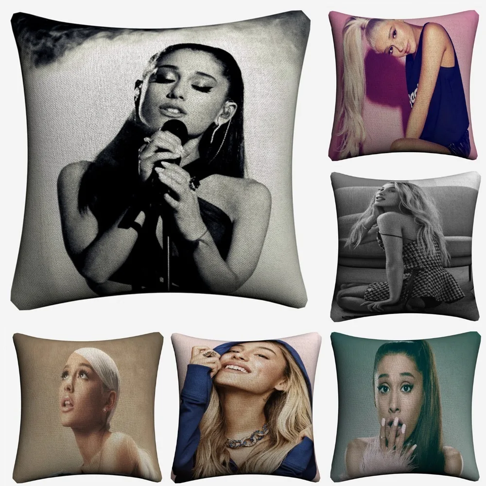 Ariana Grande 2018 Sexy Singer Decorative Cotton Linen Cushion Cover 45x45cm For Sofa Chair Pillow Case Home Decor Almofada | Дом и сад