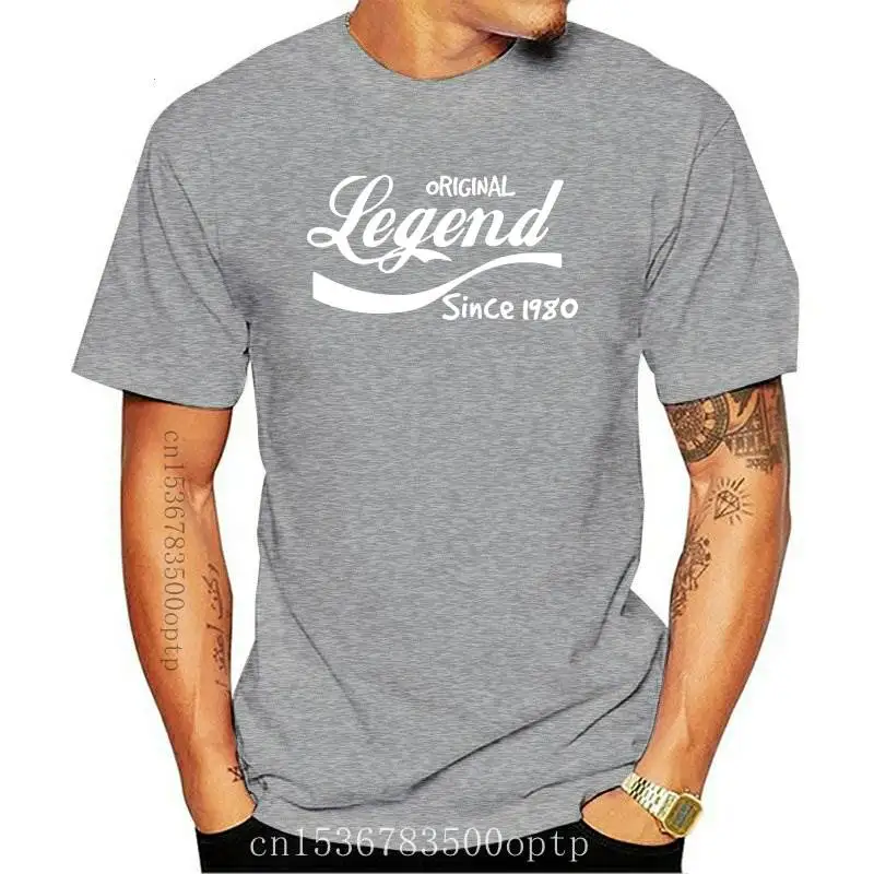 

New Fashion Legend Since 1980 T-Shirt Funny 41th Birthday Gift Top Dad Husband Brother Cotton Tshirt Men Clothing Tops Tees