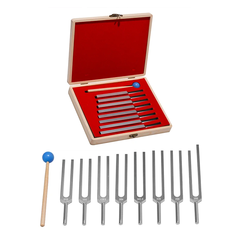 8Pcs/Set Aluminum Medical Tuning Fork Healing Sound Vibration Therapy 256Hz+288Hz+320Hz+341Hz+384Hz+426Hz+480Hz+512Hz | Инструменты