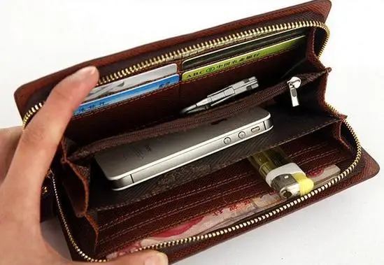 Мужские кошельки классический длинный стильный держатель для карт мужской