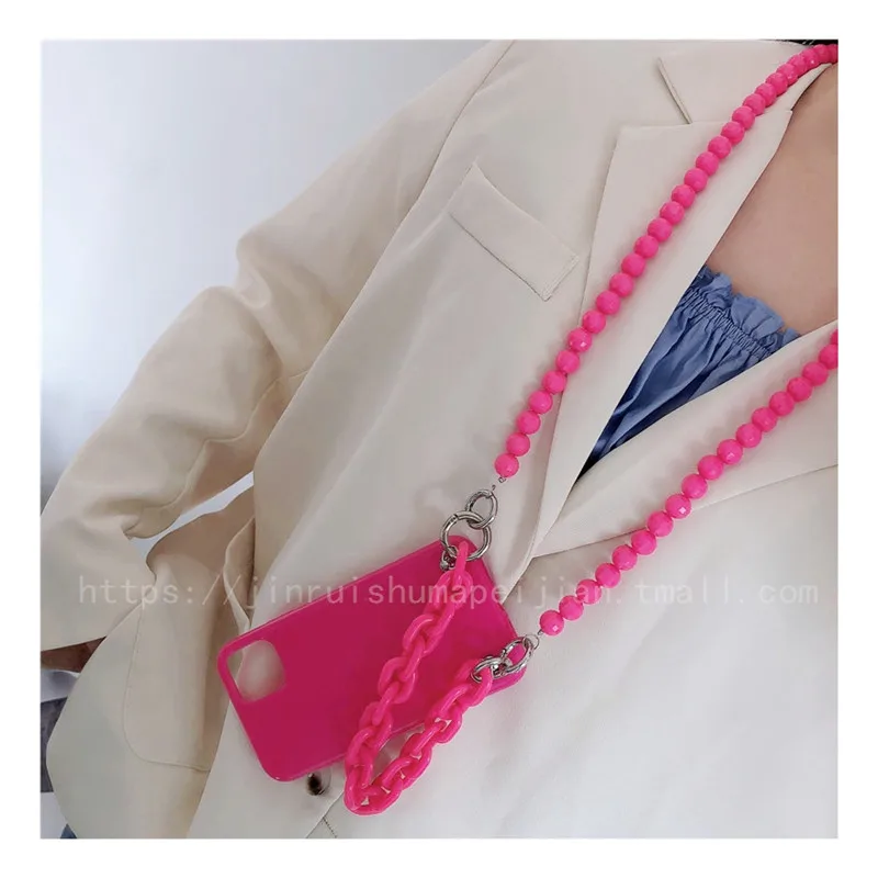 Флуоресцентный мягкий чехол через плечо с ремешком для iphone 11 Pro Max 12 MiNi X XR XS 6 7 8 plus SE