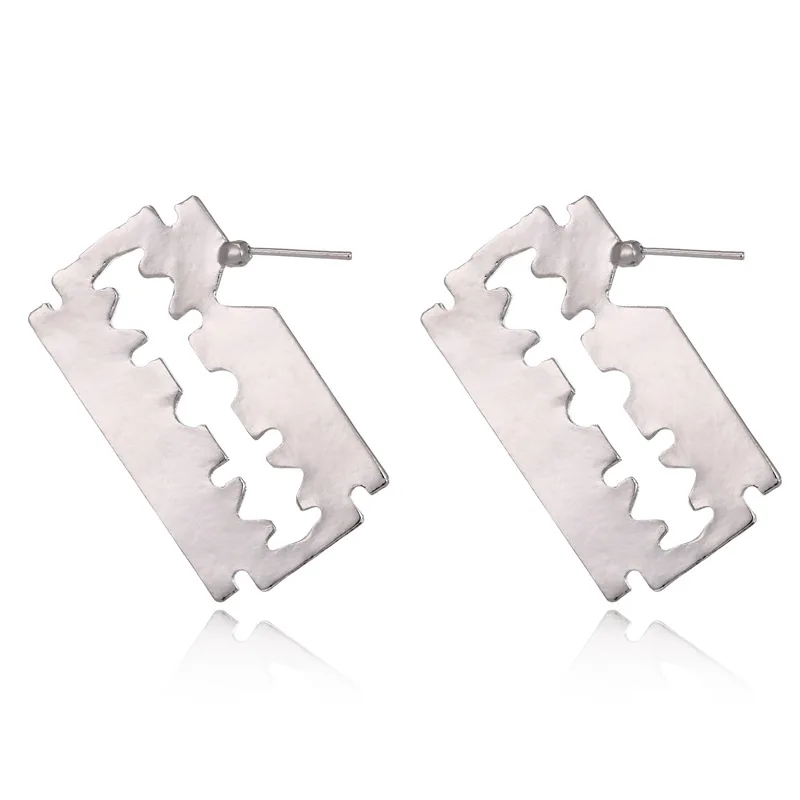 

2019 Gothic Harajuku Blade Stud Earrings Funk Rock Earrings for Unisex Men Women Jewelry Dropshipping