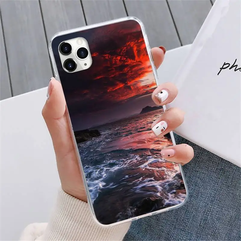 

Colorful Sea Beach beautiful ocean art Phone Case For iphone 12 5 5s 5c se 6 6s 7 8 plus x xs xr 11 pro max mini