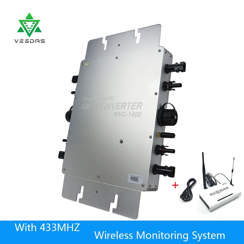 IP65 водонепроницаемый MPPT 1400 W Сетка Tie Micro Инвертор 22-50 V постоянного тока до 110 V/220 V для 36 V 1400 W PV системы