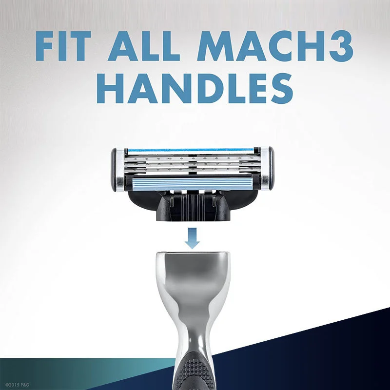 Фото Безопасные бритвенные лезвия для Gillette Mach3 Turbo, мужские прямые ручные бритвенные головки, кассеты, набор для бритья для Facecare №5
