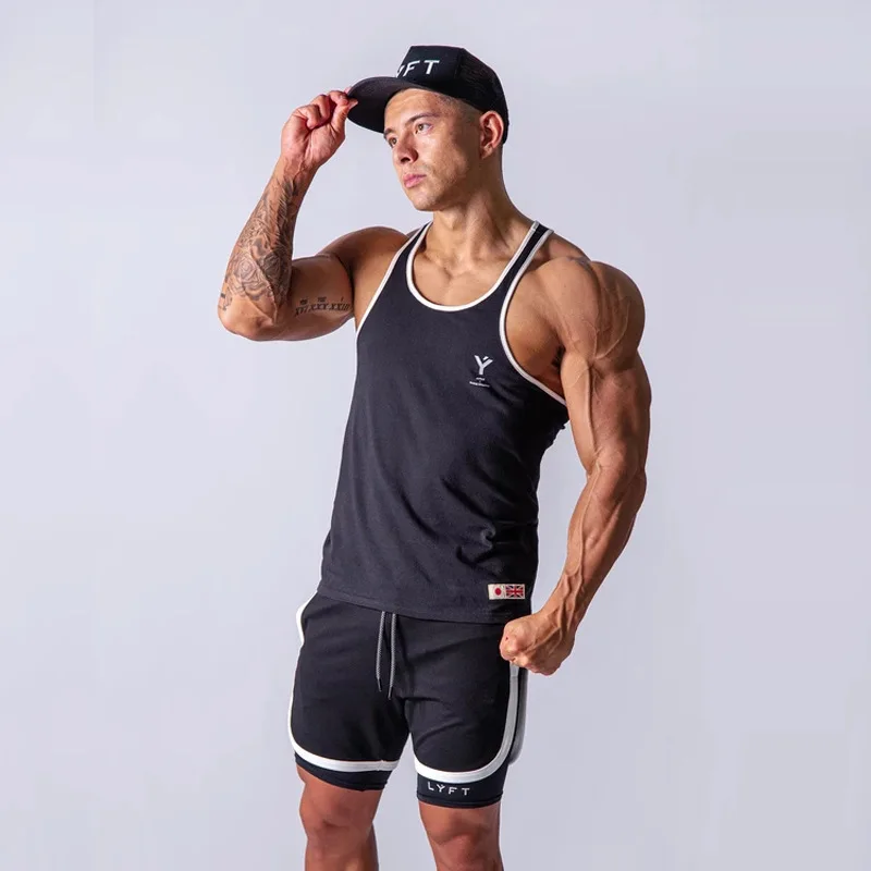 Майка мужская для спортзала топ фитнеса жилет Alphalete эластичная майка из хлопка