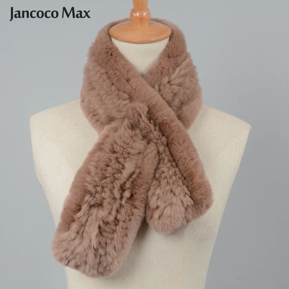Зимний мягкий теплый шарф из натурального кроличьего меха женский модный