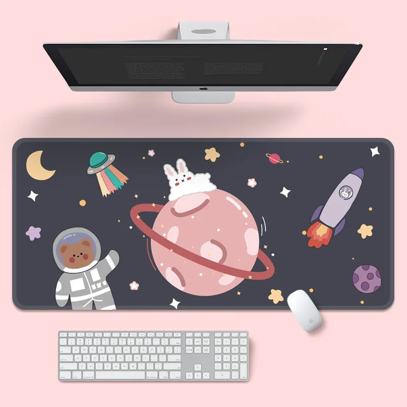 

Cute Mouse Pad Super Creative Tide Large Game Computer Keyboard Office Long Table Mat Kawaii Desk for Teen Girls for Bedroom