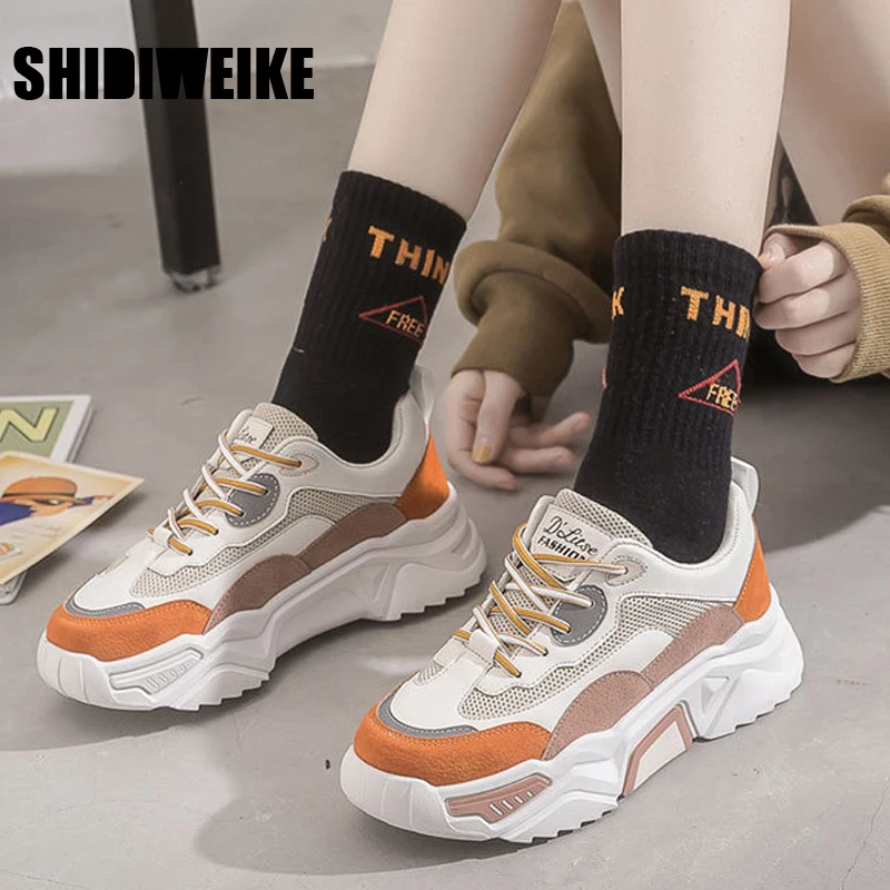 

Женские нескользящие кроссовки на шнуровке, повседневные дышащие кроссовки с подбором цветов, осень 2021