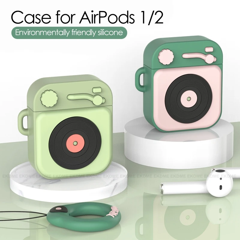 3D Ретро Bluetooth беспроводной Чехол для наушников для AirPods 2 чехол силиконовый мультяшный чехол Аксессуары для Air Pods 1 Зарядная коробка