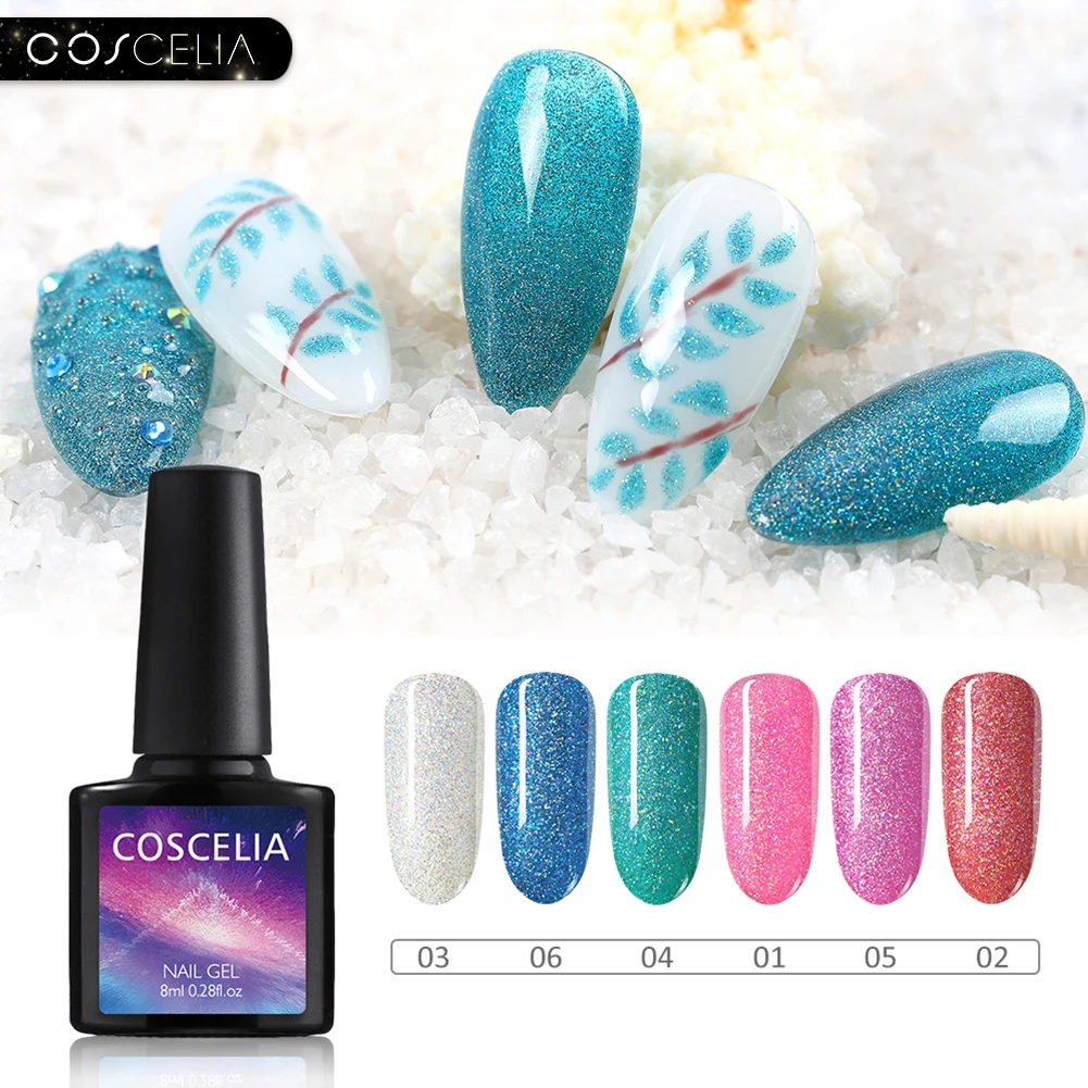 COSCELIA 10 мл оболочки голографический лак для ногтей Гель кошачий глаз Магнитная