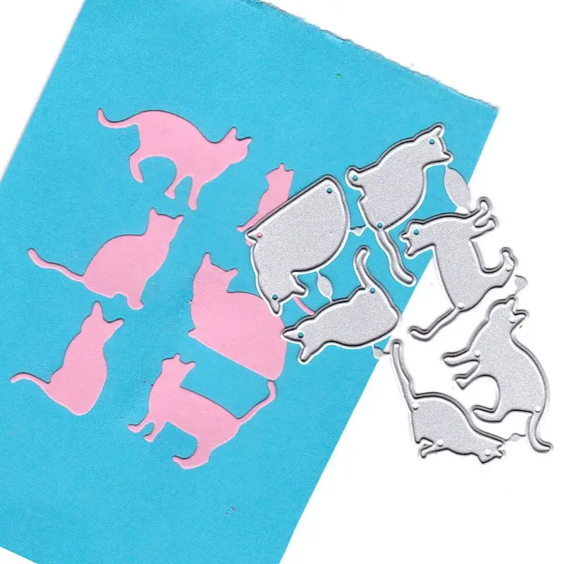 Милый костюм кошки металлический вырубной штамп трафарет для скрапбукинга