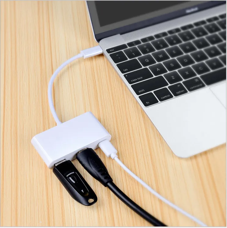 3 в 1 USB C цифровой av адаптер с несколькими портами 4K док станции для флеш
