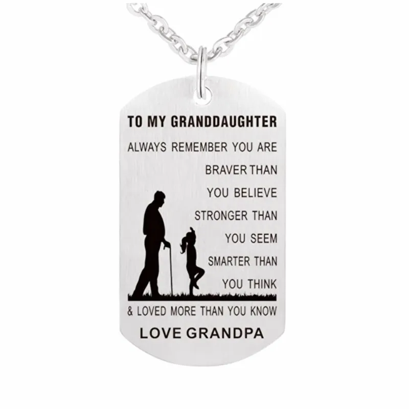 1 шт. дедушка Love Подвеска на цепочке для любимой бабушки и внучки Dog Tag Цепочки