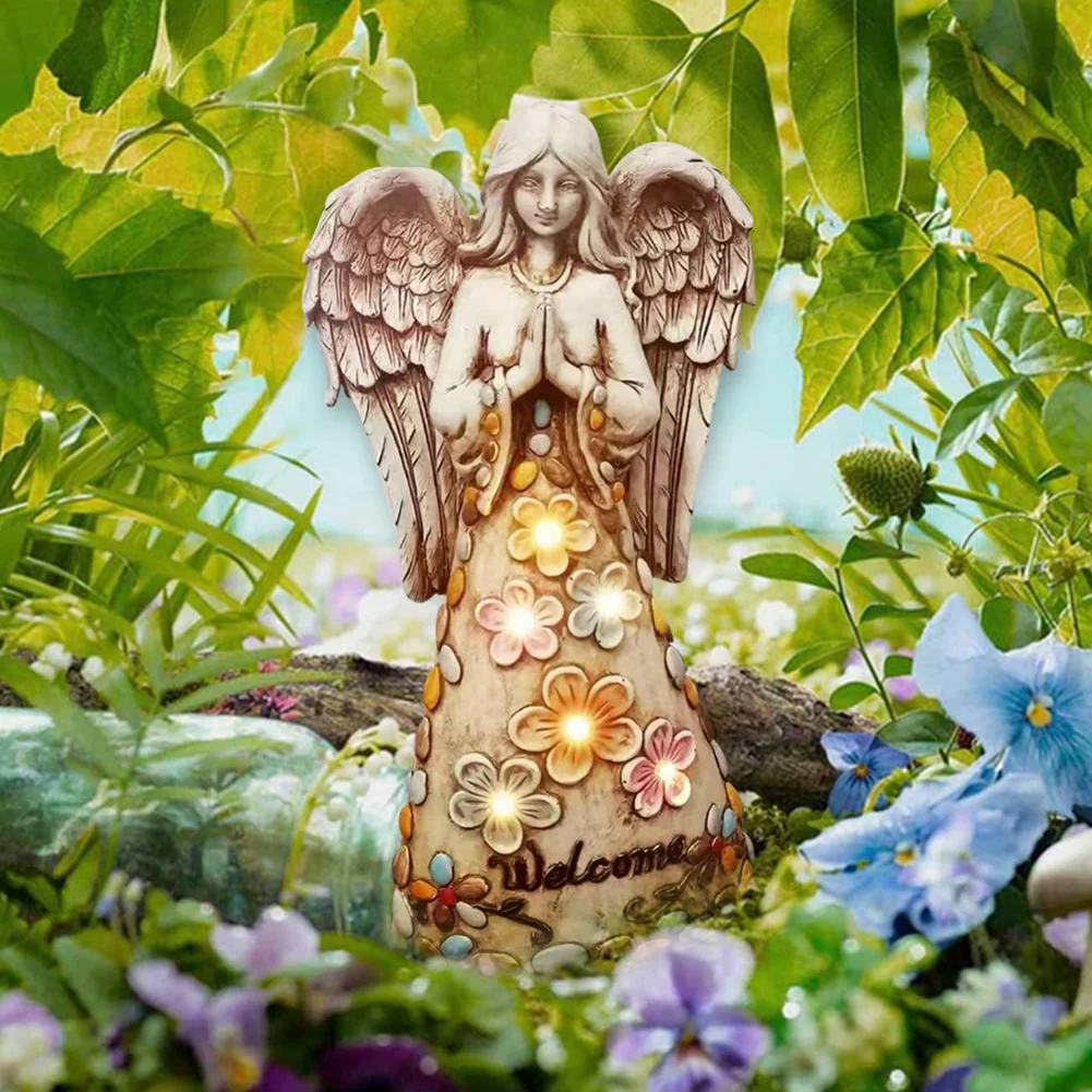 

Resin Lamp Led Angel Statue Garden Decoration Angel Statue Home Decoration Antique Angel Angel Statue Decoration Sun Energy