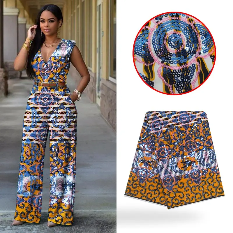 

Африканская восковая ткань LIULANZHI s 6 ярдов/партия новый дизайн анкарская восковая ткань хлопок с блестками восковая настоящая ткань ...