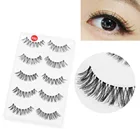 5 пар, новые долговечные Мягкие Длинные Черные Накладные ресницы для макияжа