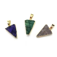natural agates pendants triangle colorful crystal agates stone charms for jewelry making necklace bracelet gift