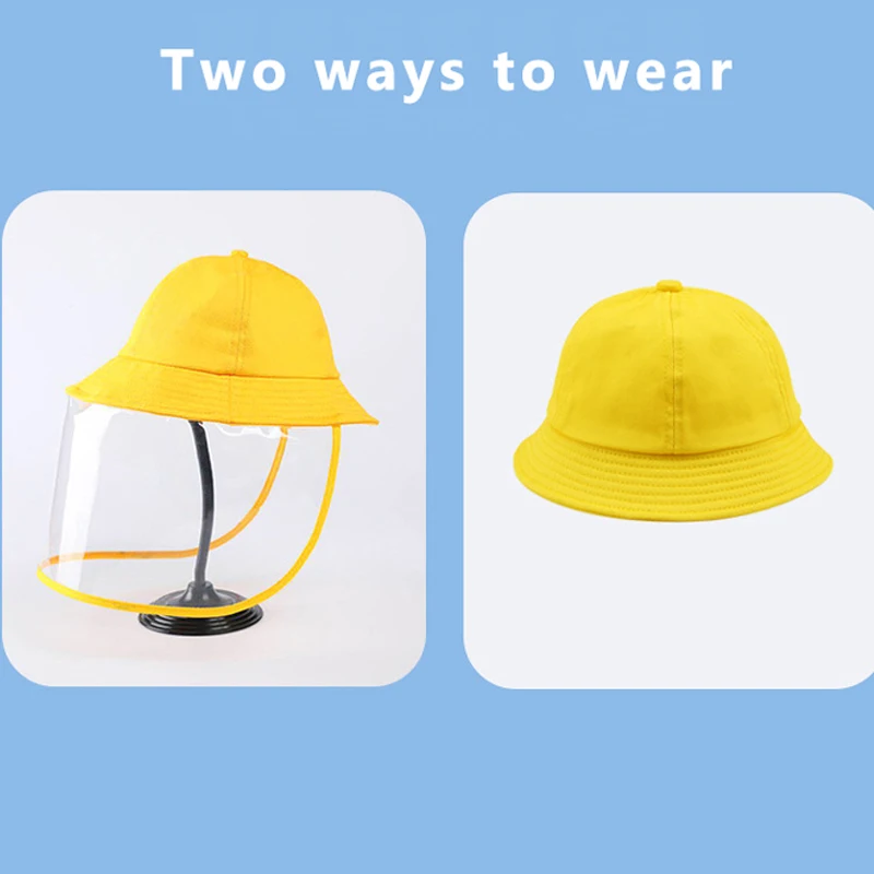 Детская От 3 до 10 лет защитная Кепка уличная шляпа рыбака милая желтая съемная