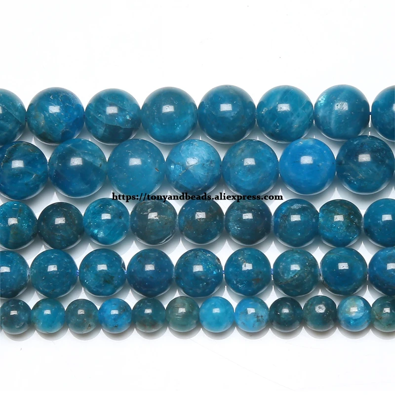Круглые бусины из апатита 15 дюймов нитка 6 8 10 мм|loose beads|beads free shippingblue apatite |