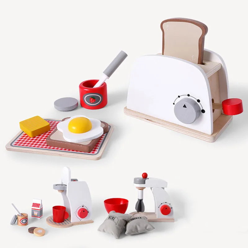 Кухонные деревянные комплекты для ролевых игр ролевые тостеры хлебопечка кофе