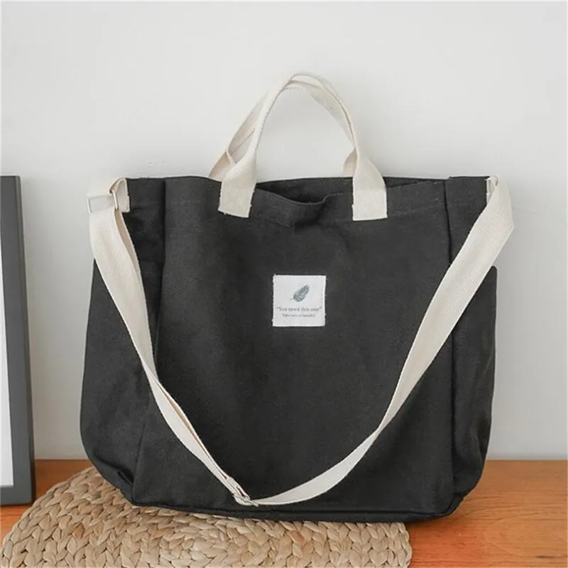 

New Canvas Shoulder Bags Environmental Shopping Bag Tote Package Crossbody Bags Purses Casual Handbag For Women