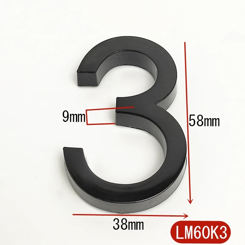 5 8cm 3d black house door number plate home number street mailbox number stickers numbers flat number hotel number outdoor door free global shipping