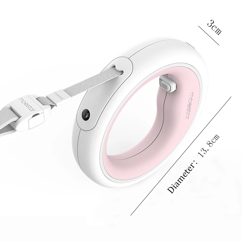 

MOESTAR Retractable Pet Leash Ring Flexible 3m Rechargeable Anti Lost Dog Traction Rope Pet Collar LED Night Light Walk Out Rope