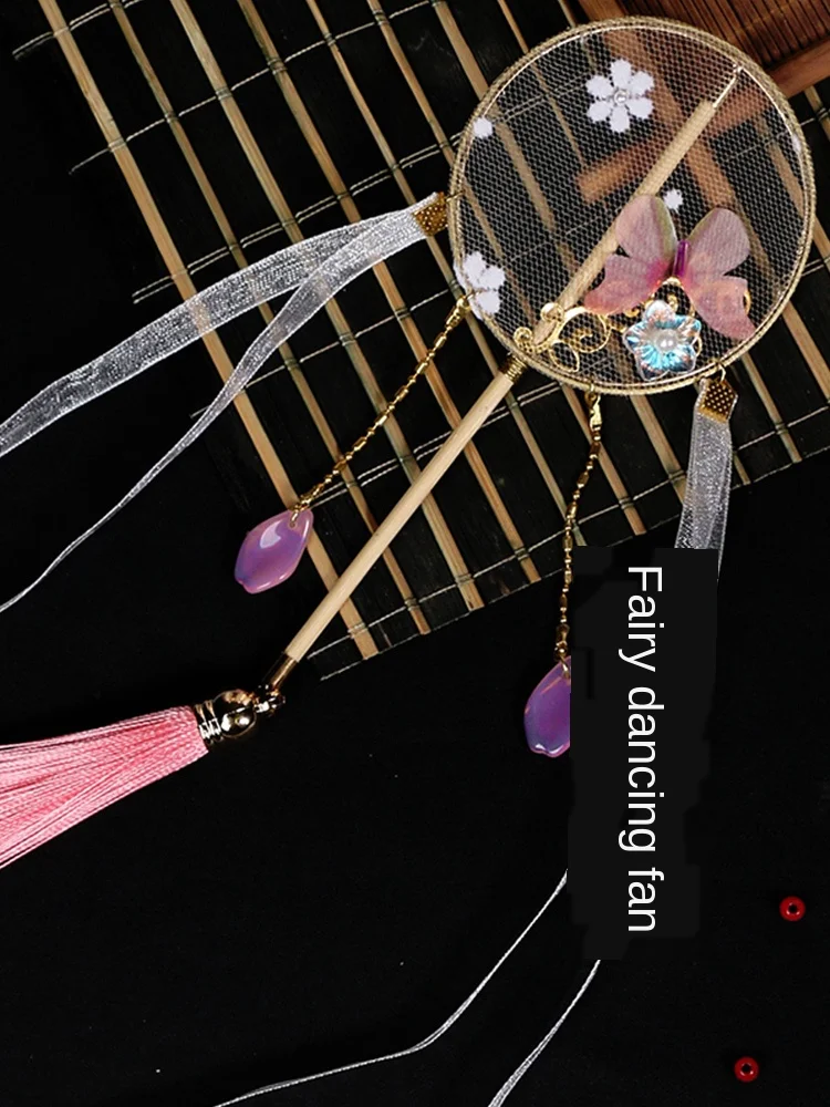 

ancient Chinese Style Fan Doll Accessories For 1/3 BJD Dolls Long Handle Tassel Handmade Court Fan Doll Decorative Props ZL970