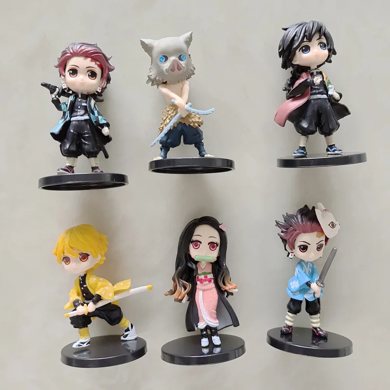 6 шт./партия Demon Slayer фигурка незуко зенитсу танджиро гиюу иносуке кююру Q Ver Kimetsu no