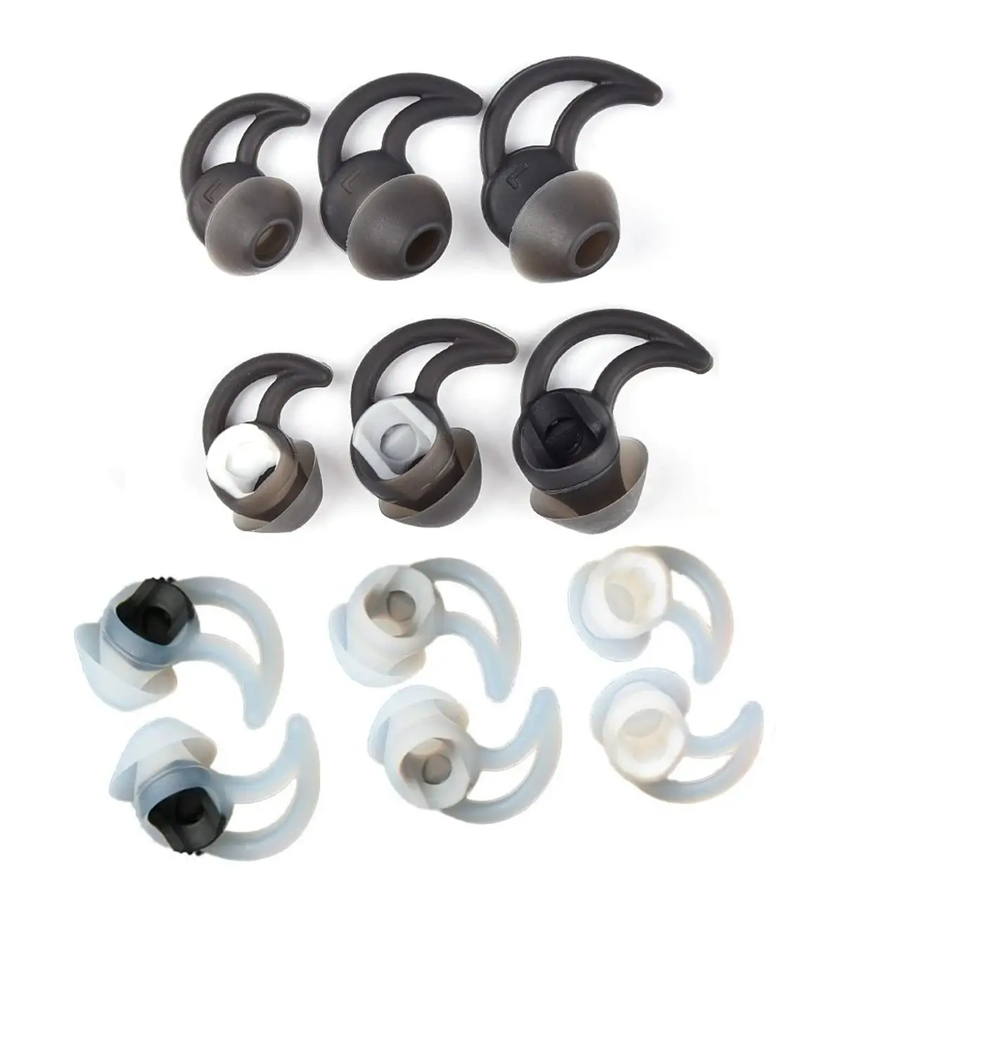 

VEKEFF 3 Pairs S/M/L Silicone Ear Tips Replacement Ear Gels Earbuds for Bose Soundsport Wileless QC20 QC30 In Ear Earphones