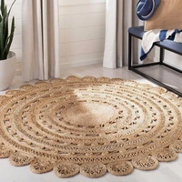 rug natural jute carpet living room imported hand woven floor mat ethnic style sofa coffee table rugs