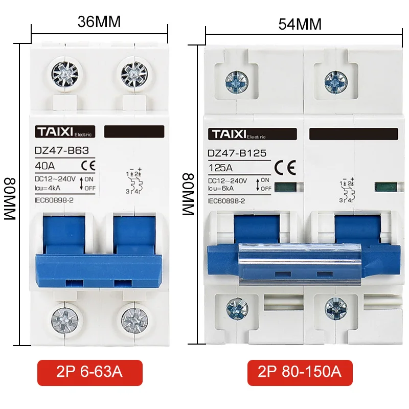 Защита двигателя миниатюрный автоматический выключатель постоянный ток 12 В 24 36 48