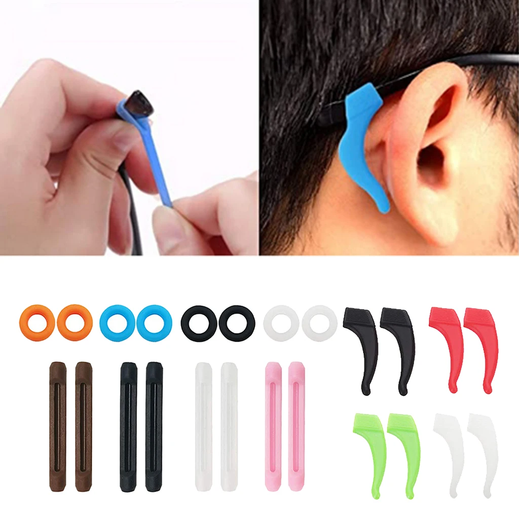 

Silicone Eyeglasses Straps Ear Grips Hook Eyewear Retainer Eyeglasses Holder Set Silicone Grip Temple Tip Holder Spectacle