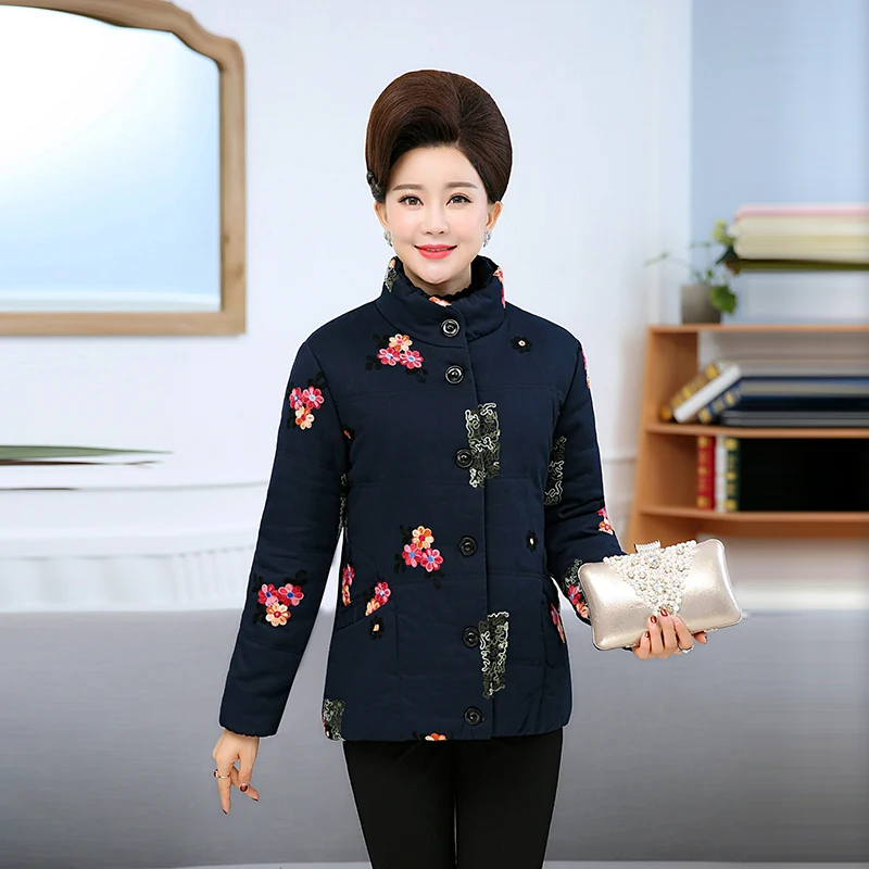 

Женские 2021 зимние короткие хлопковые пальто леди печати с хлопковой подкладкой теплая толстая верхняя одежда женская обувь для среднего во...