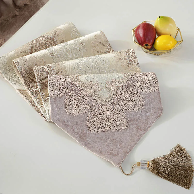 Настольная дорожка с Европейским вышивкой кружевной современный