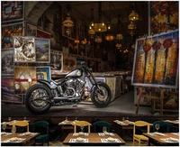 3d wall murals wallpaper for living room european style nostalgic retro street view motorcycle photo wallpaper for walls 3 d