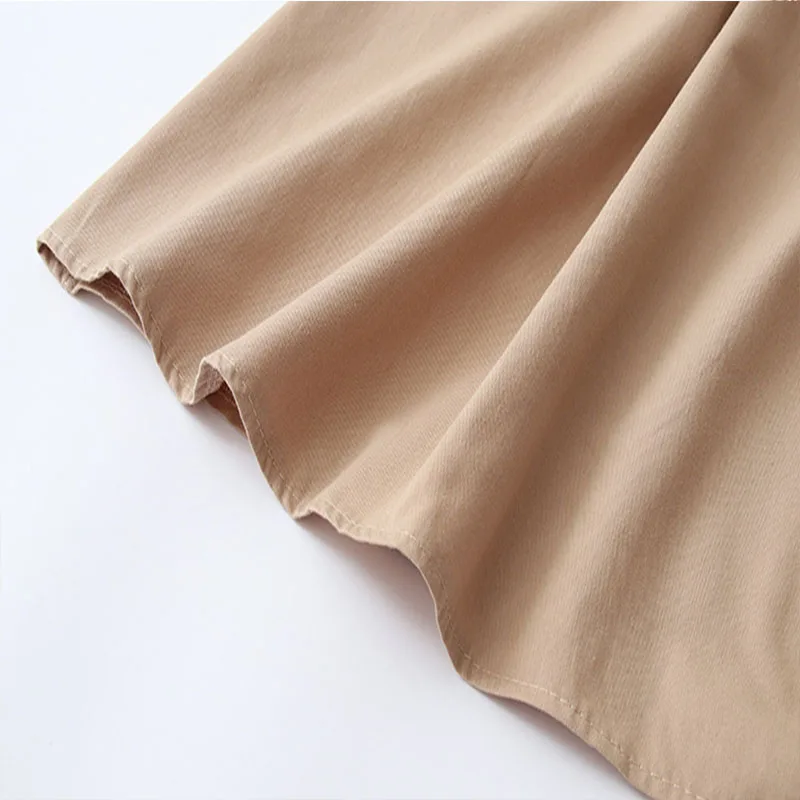 2022 корейская мода летняя юбка миди Женская хлопковая карманная трапециевидная