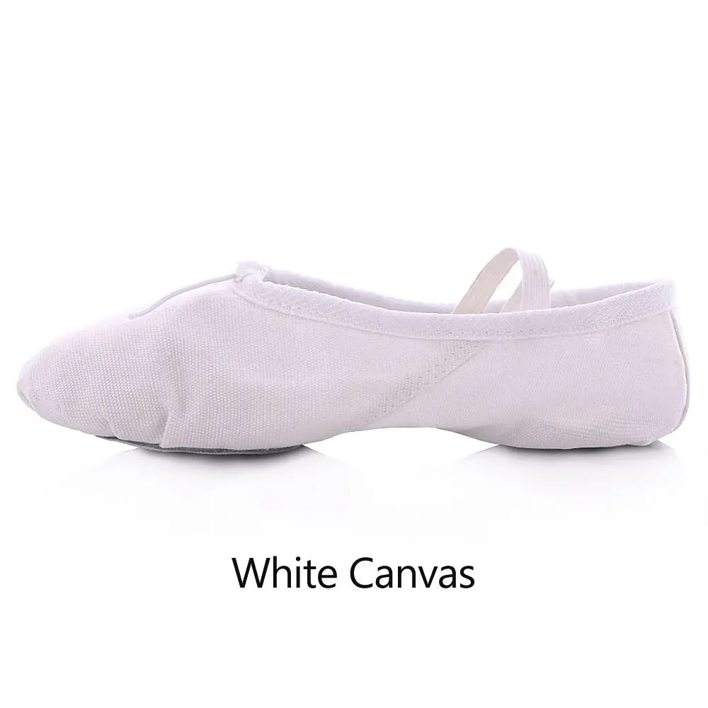 White Canvas Детские Балетные танцевальные туфли; женские парусиновые тапочки для занятий йогой; женские танцевальные туфли для спортзала; Детские Балетные кроссовки; Разноцветные; - Цвет: White Canvas