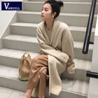 Кардиган женский Зимний вязаный, с длинным рукавом, однотонный