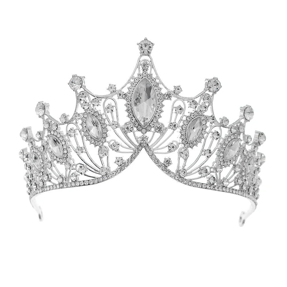 

Роскошный свадебный головной убор, Свадебный декор для волос в стиле ретро, барокко, винтажная Роскошная корона для невесты, свадебные женс...