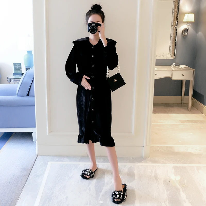 2020 весеннее платье для беременных новое модное свободное плиссированное