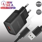 Зарядное устройство USB QC 3,0, 18 Вт, быстрая зарядка, дорожное настенное зарядное устройство, адаптер для быстрой зарядки для xiaomi mi 11 ultra huawei p20 lite samsung s10