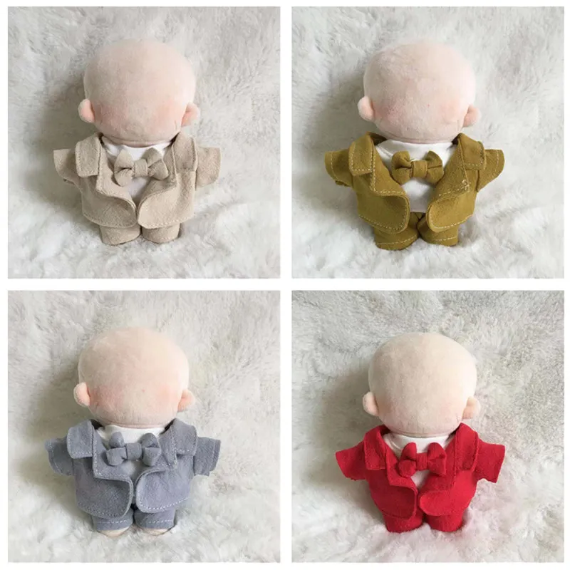 

Korean Style 10cm cartoon doll Clothes for fat body doll handmade western 10cm doll clothing plush doll toy accessories COS set