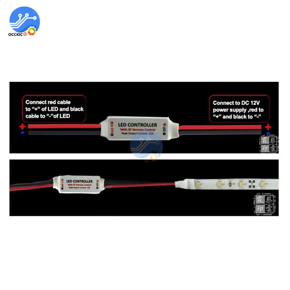 1 комплект 12 в RF светодиодная полоса освещения мини беспроводной переключатель