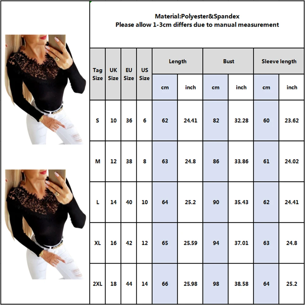 

V Neck Lace Blouse Women Tops Shirt For Lady Long Sleeve Hollow Out See Through Female Black Shirt Tops and Blouses D30